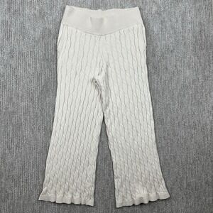 Haven Well Within Cream Cable Knit Flare Pants‎ Organic Cotton Cashmere Blend L
